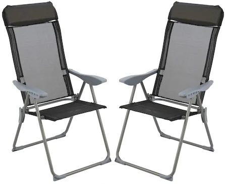 Kring Nauru strand/kerti szék szett, 74x56x91 cm, fekete, 2 db