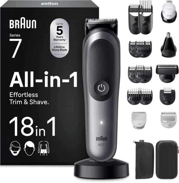 Braun Series 7 18 az 1-ben multifunkcionális test- és szakállvágó, szürke