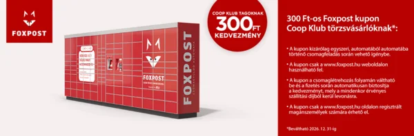 300Ft Foxpost kupon Coop kártyával