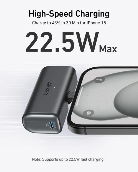 Anker Nano Power Bank (22.5W, Built-In USB-C Connector) 5000mAh