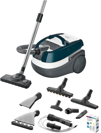 Bosch BWD41720 Takarítógép, 1700 W, 5L, Epa szűrő, parketta kefe, Fehér/Türkiz