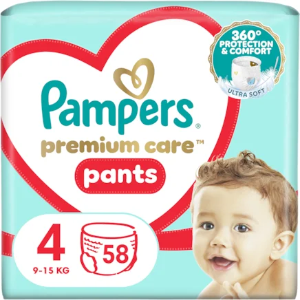 Pampers Premium Care Pants Mega Box bugyipelenka, Maxi 4, 9-15 kg, Value Pack, 58 db