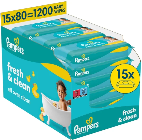 Pampers Fresh Clean nedves törlőkendő, 1200 db