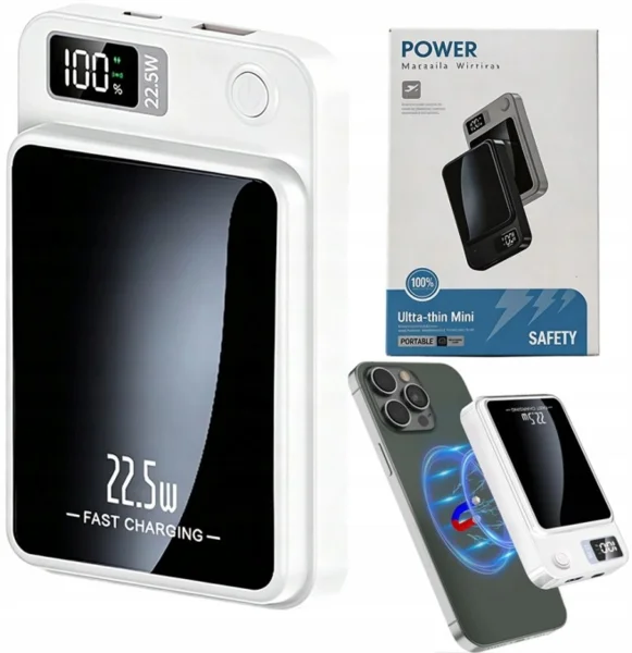 Powerbank Mágneses Powerbank Vezeték nélküli Pocket Gyors töltés