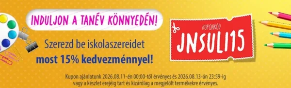15% extra kedvezmény