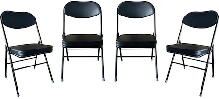 Kring Anders összecsukható szék készlet, 4db, Fém alap, Fekete