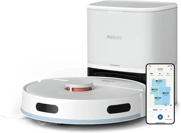 Philips HomeRun 2000 Series Aqua XU2100/25 Robotporszívó feltörlő funkcióval, automatikus ürítőállomással (XU2100/25)