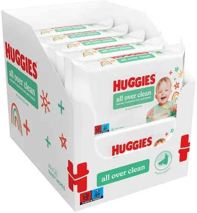 Huggies All Over Clean nedves törlőkendő készlet, 10 x 56 db
