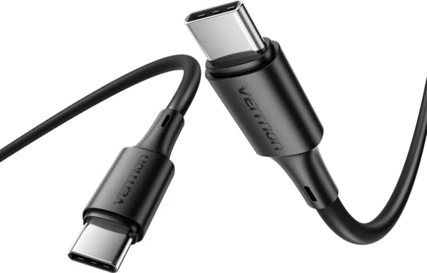 Vention USB 2.0 Type-C Male to Type-C Male 3A Cable Black 0,9m PVC Type adatkábel