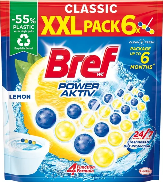 BREF Power Aktiv Lemon, 6× 50 g wc illatosító (AlzaPlus+)
