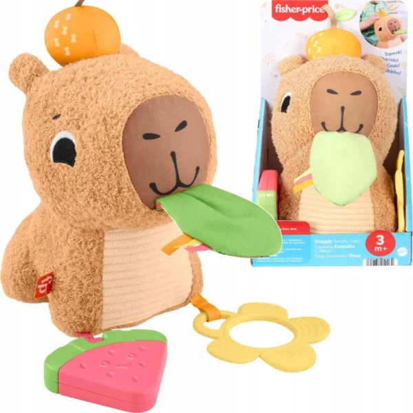 Fisher-Price Sensimals Kapibara plüss szenzoros készségfejlesztő bébijáték (HYR54)