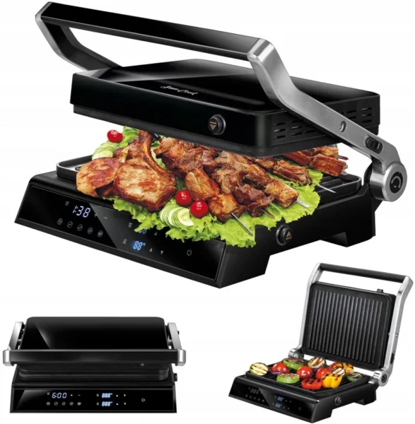 Sam Cook Panini összecsukható elektromos kontaktgrill Mpm PSC-140/B fekete 2200 W (PSC-140/B)