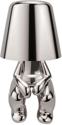 BUDDY újratölthető LED asztali lámpa, érintőképernyős dimmer, 3 színhőmérséklet, ezüst, 10x19cm