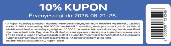 Auchan 10% kedvezmény