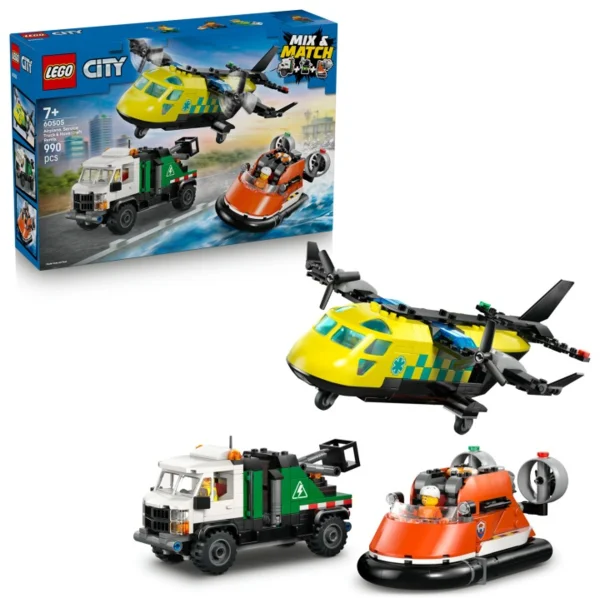 LEGO City 60505 Repülőgép emelőkosaras kocsi légpárnás jármű repülős játék