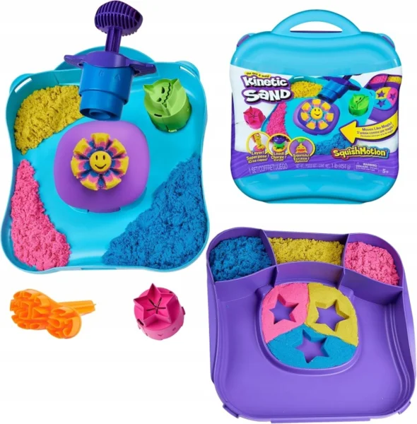 Spin Master Kinetikus Homok 3 Színben Kinetic Sand Kofferben Kiegészítők 454 G (6069401)