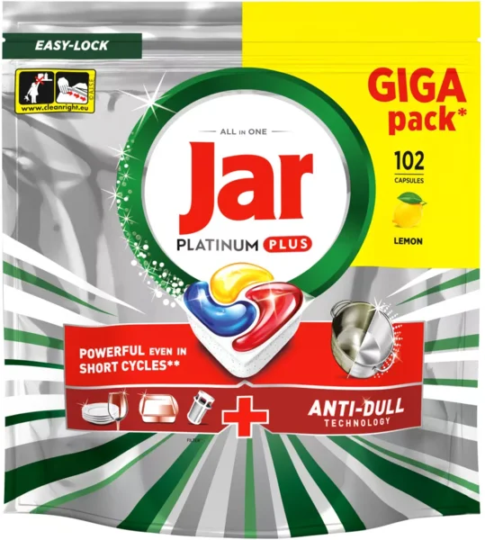 Jar mosogatógép tabletta 102db Platinum Plus Lemon