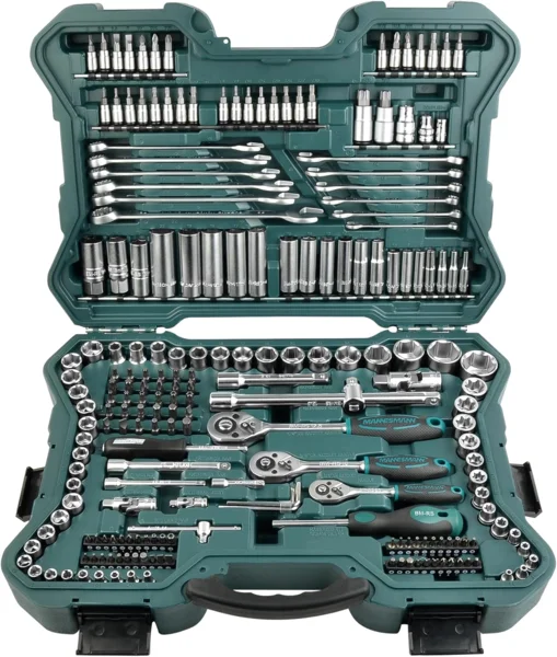 Brüder Mannesmann M98430 215 részes szerszámkészlet és dugókulcskészlet kofferben