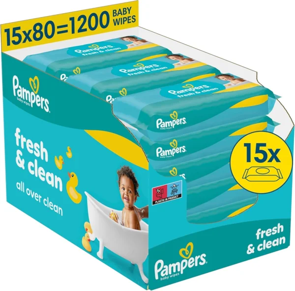 Pampers Fresh Clean nedves törlőkendő, 1200 db