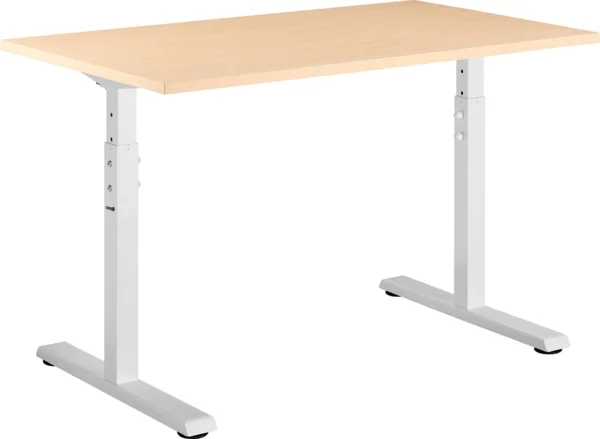 AlzaErgo Fixed Table FT1, fehér + TTE-12 laminált asztallap, 120×80 cm, nyír íróasztal (AlzaPlus+)