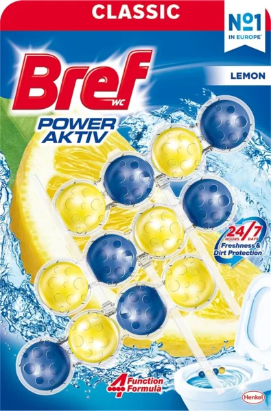 BREF Power Aktiv Lemon WC blokk 3 x 50 g wc illatosító (AlzaPlus+)