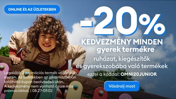 20% kedvezmény minden gyerek termékre