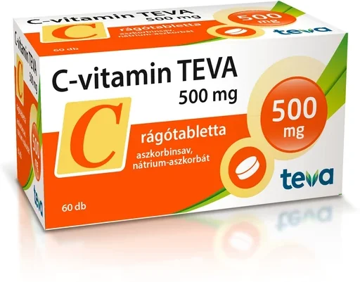 Akciós C-vitamin TEVA 500mg rágótabletta 60x (közeli lejárat)