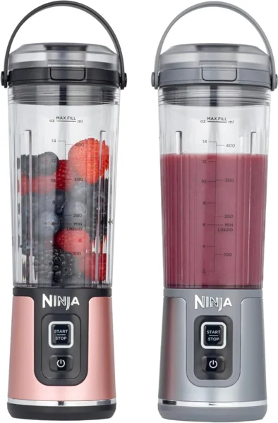Ninja Blast vezeték nélküli mini mixer, 530 ml, 2 db-os csomag, rózsaarany és ezüst