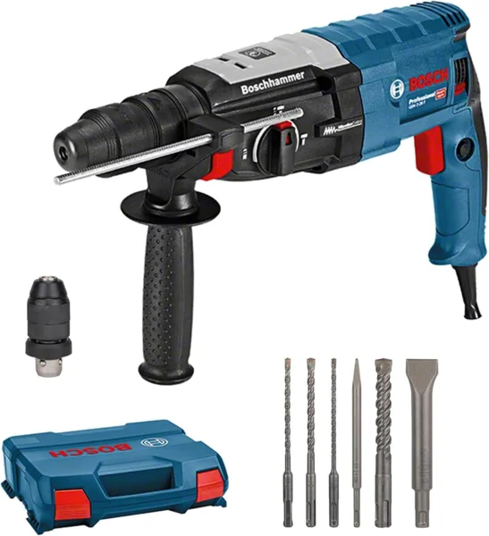 Bosch Professional GBH 2-28 F fúrókalapács, 880W, SDS-Plus + 6 részes fúró- és vésőkészlet