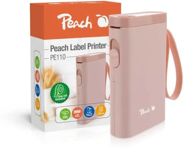 PEACH PE110 tölthető, rózsaszín címkenyomtató (AlzaPlus+)