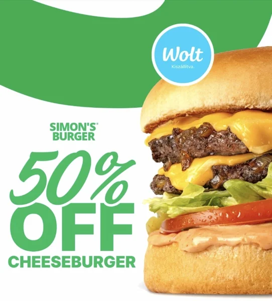 Mai napon fél áron lehet rendelni Simon’s Cheeseburgert a Wolton keresztül