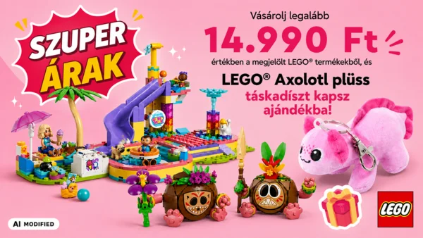 Ajándék LEGO Axolotl plüss táskadísz 14 990 Ft felett