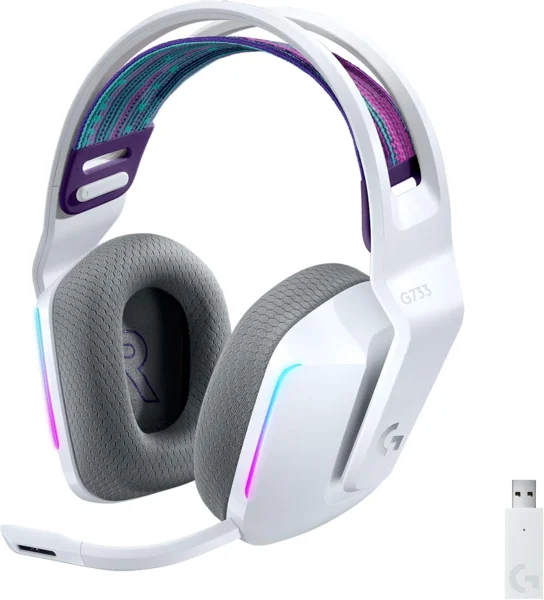 Logitech G733 Lightspeed vezeték nélküli gaming headset, fehér