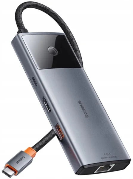 Baseus Dokkolóállomás 6in1 Baseus Metal Gleam 2 100W 2xUSB-C 2xUSB Hdmi RJ45 (B00061802813-00)