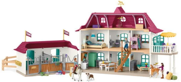 Schleich Lakóház és istálló a tónál 42706 figura szett