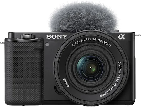Sony Alpha ZV-E10 tükör nélküli fényképezőgép, 24,2 MP, 4K, fekete + 16–50 mm mk2 objektív
