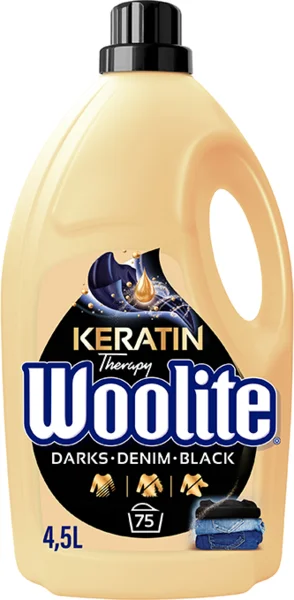 Woolite folyékony mosószer 4,5l Keratin Therapy sötét ruhákhoz (75 mosás)
