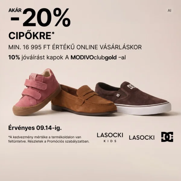 Akár 20% kedvezmény cipőkre 16 995 Ft felett