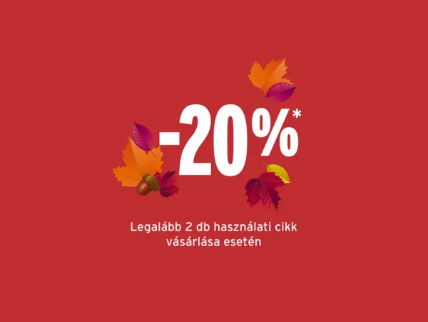 Őszi ajánlat: akár -20% (legalább 2 db használati cikk vásárlásánál)