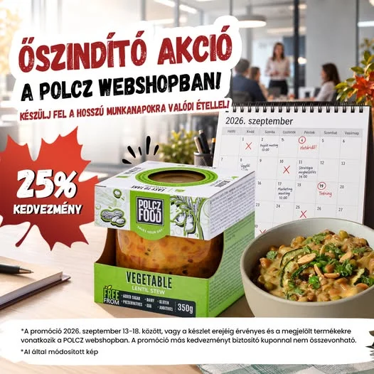 POLCZ készételek 25% kedvezmény, ingyenes szállítás