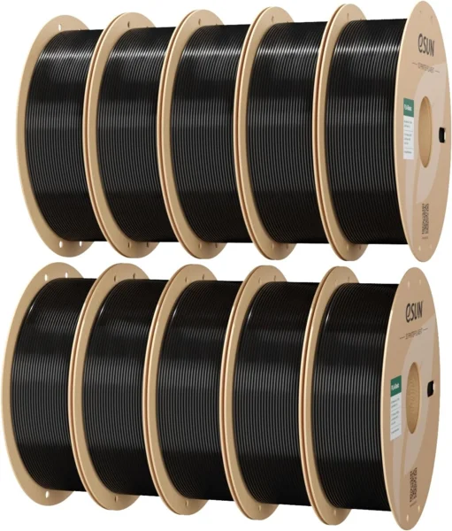 eSUN PLA Basic 3D nyomtató filament, 1,75 mm, fekete, 10 kg