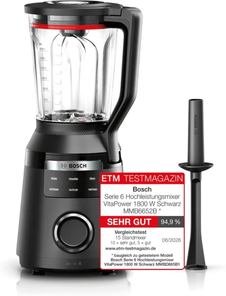 Bosch VitaPower Serie 6 MMB6652B turmixgép, 1800W, fekete