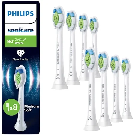 Philips Sonicare Optimal White HX6068/87 tartalék fogkefefej, 8db, Standard, Click-on, BrushSync, Fehér