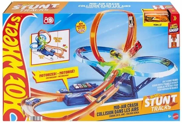 HOT WHEELS STUNT TRUCKS Légpuska + autó, gyerek szett +5