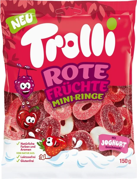 Trolli Rote Früchte Mini Ringe gumicukor, 150 g