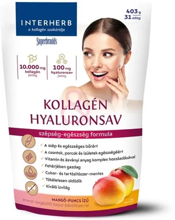 Interherb Kollagén&Hyaluronsav italpor Mangó-Puncs 403g (rövid lejárat!)