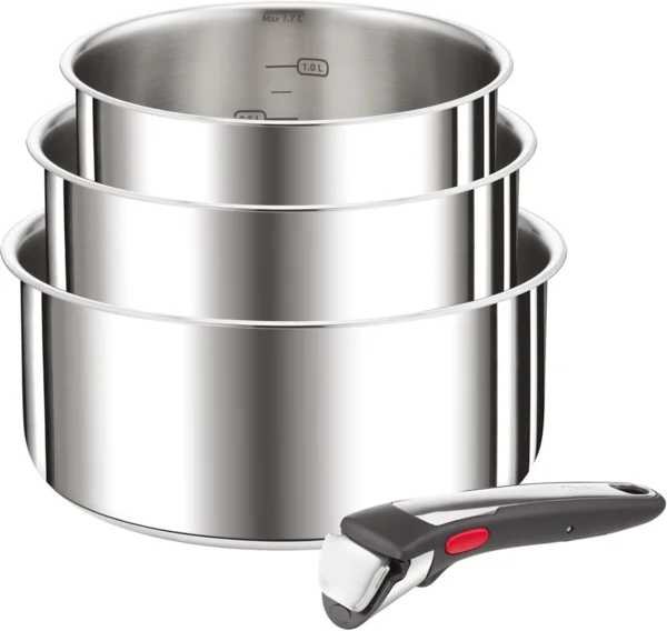 Tefal Ingenio Preference On 4 részes edénykészlet, 16/18/20 cm, levehető nyél, indukciós, rozsdamentes acél