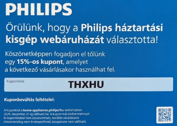15% kedvezmény a Philips háztartási kisgépekre