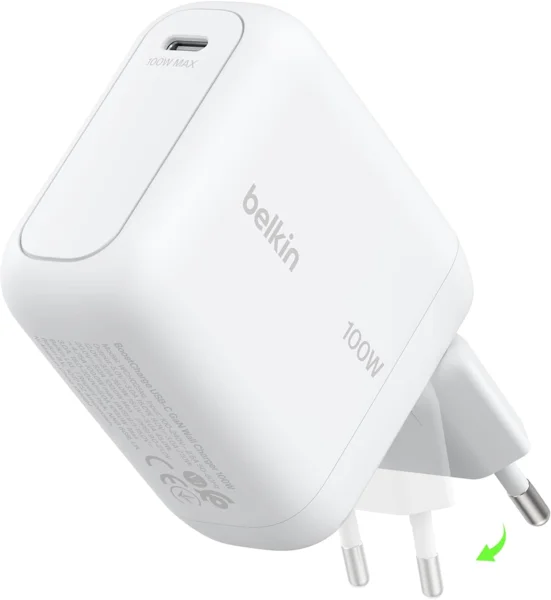 Belkin BoostCharge 100W GaN USB-C fali töltő, fehér