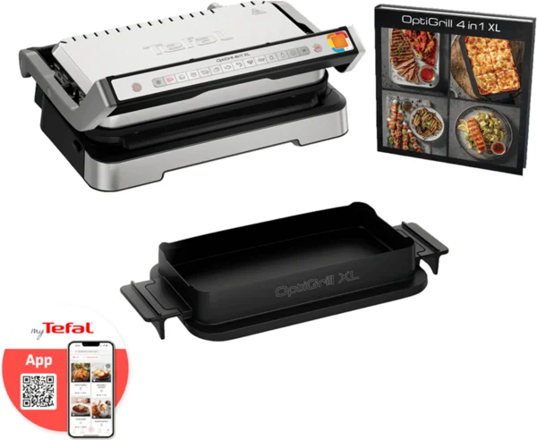 Elektromos grill Tefal OptiGrill XL 4az1-ben GC784D30 Rozsdamentes/Fekete